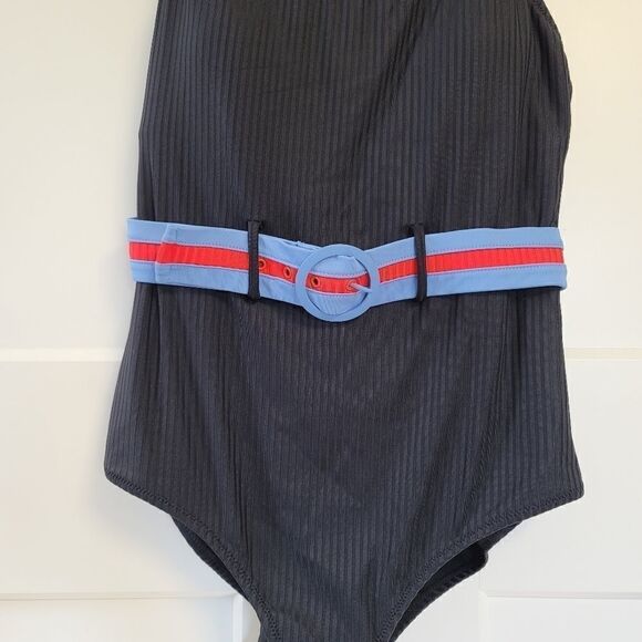 Jessica simpson ribbed belted one piece swimsuit - Picture 9 of 14